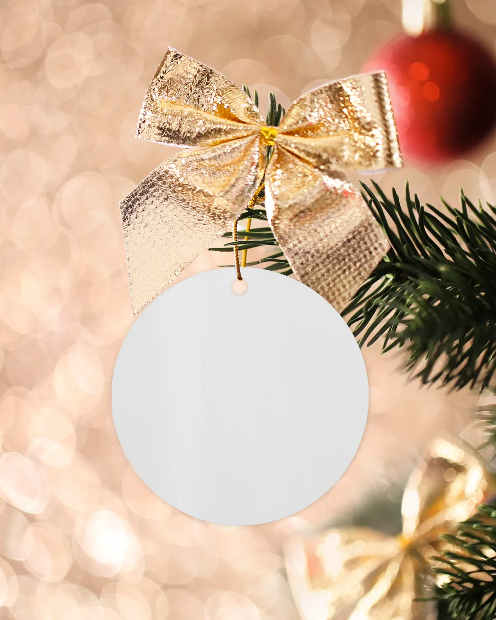 Santa claus plays guitar  for christmas and new year 2022 Wood Ornament - Circle white __one-sided single