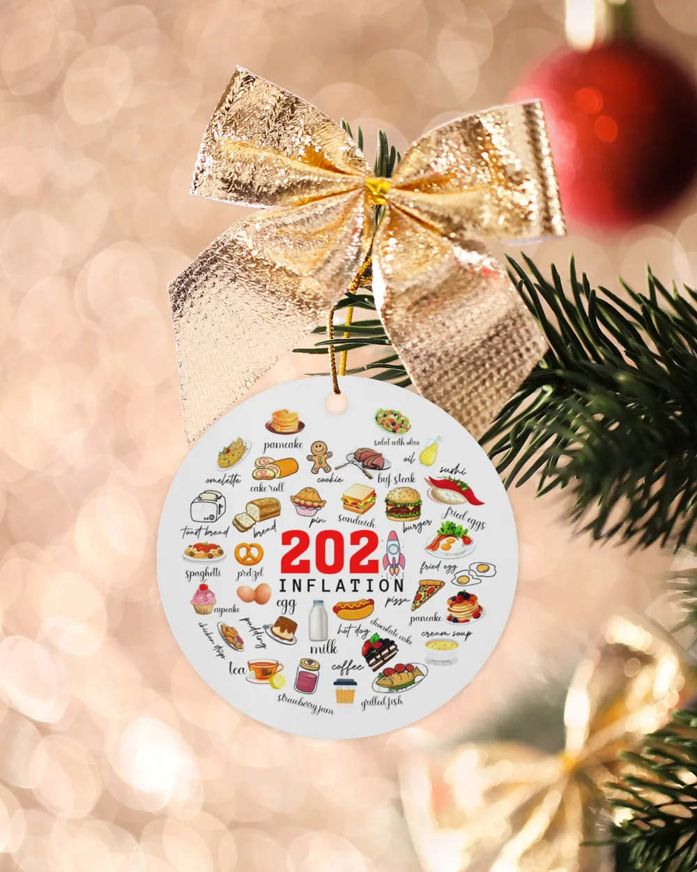 2021 Christmas Inflation Ornament, Funny Food Ornament, Christmas 2021 Keepsake, 2021 Commemorate Ornament, Pandemic Christmas Ornament