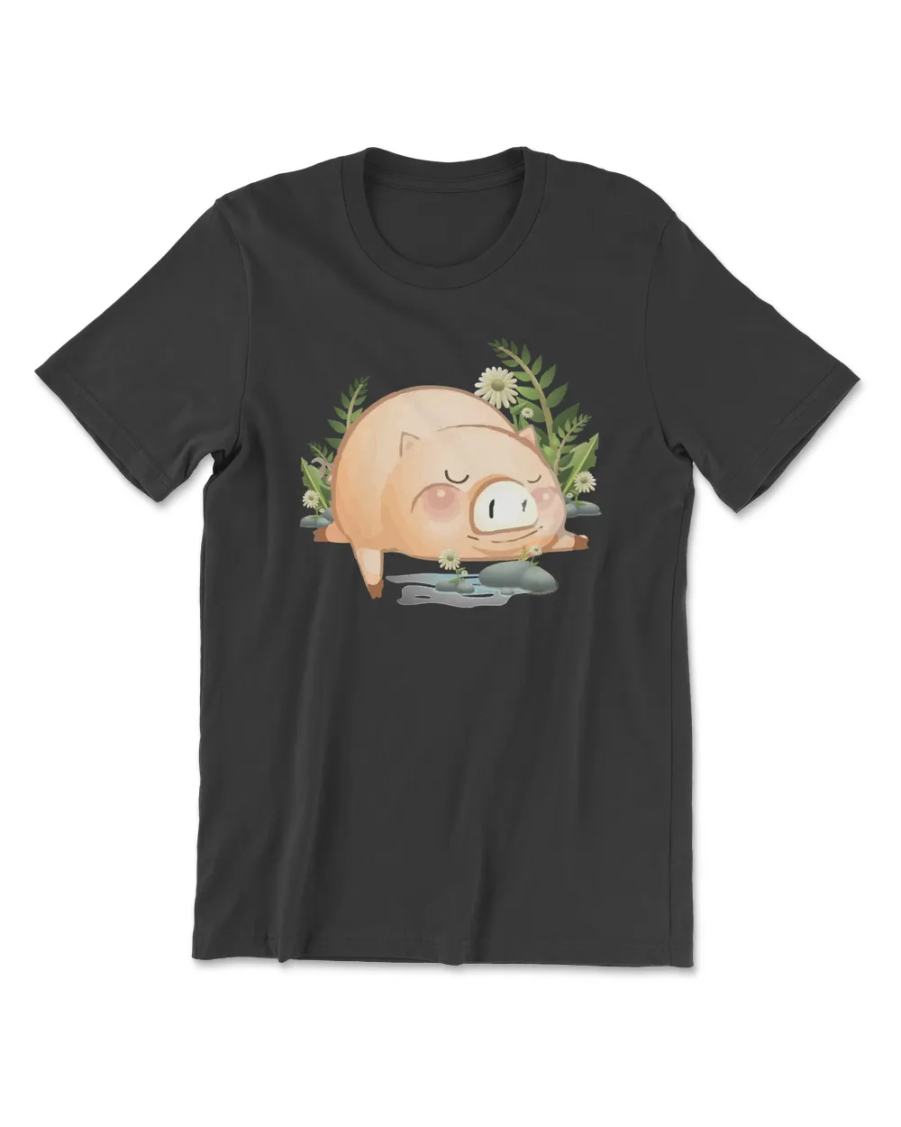 Pig A Happy Pig is a Sleeping Pig 636 cattle Men's Premium Tshirt black s