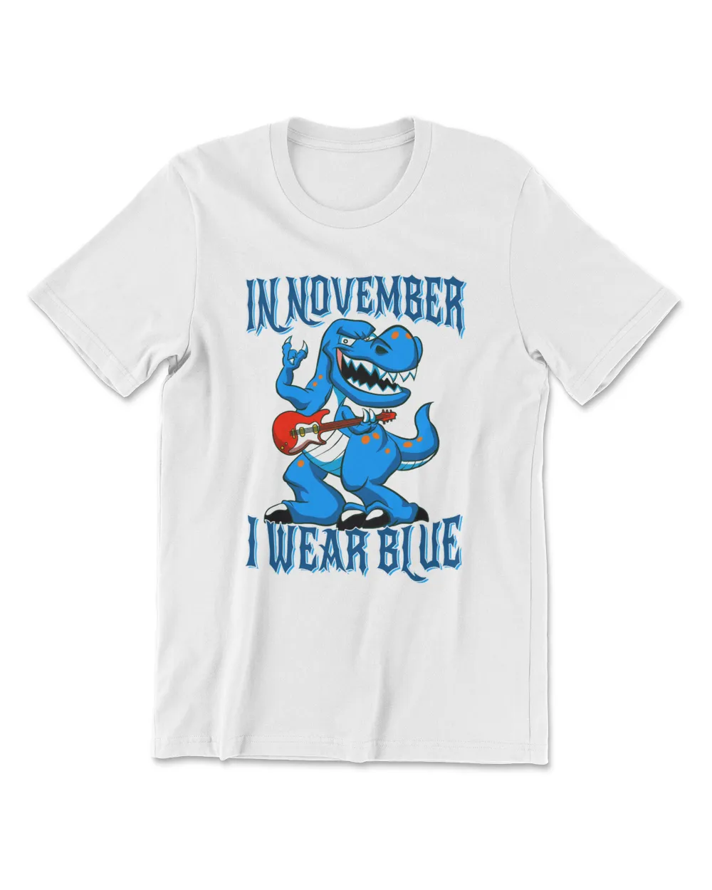 In November I Wear Blue Fun Trex Dinosaur Diabetes Awareness