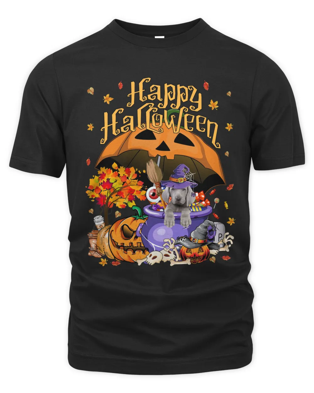 Halloween Autumn Witch Weimaraner