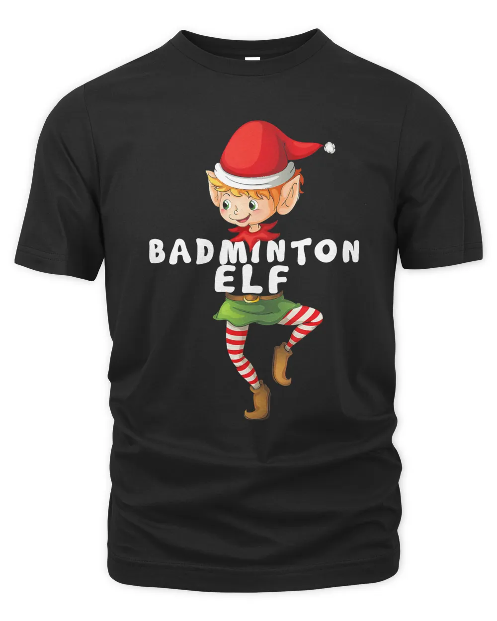Badminton Elf Costume Christmas Holiday Matching Funny T-Shirt