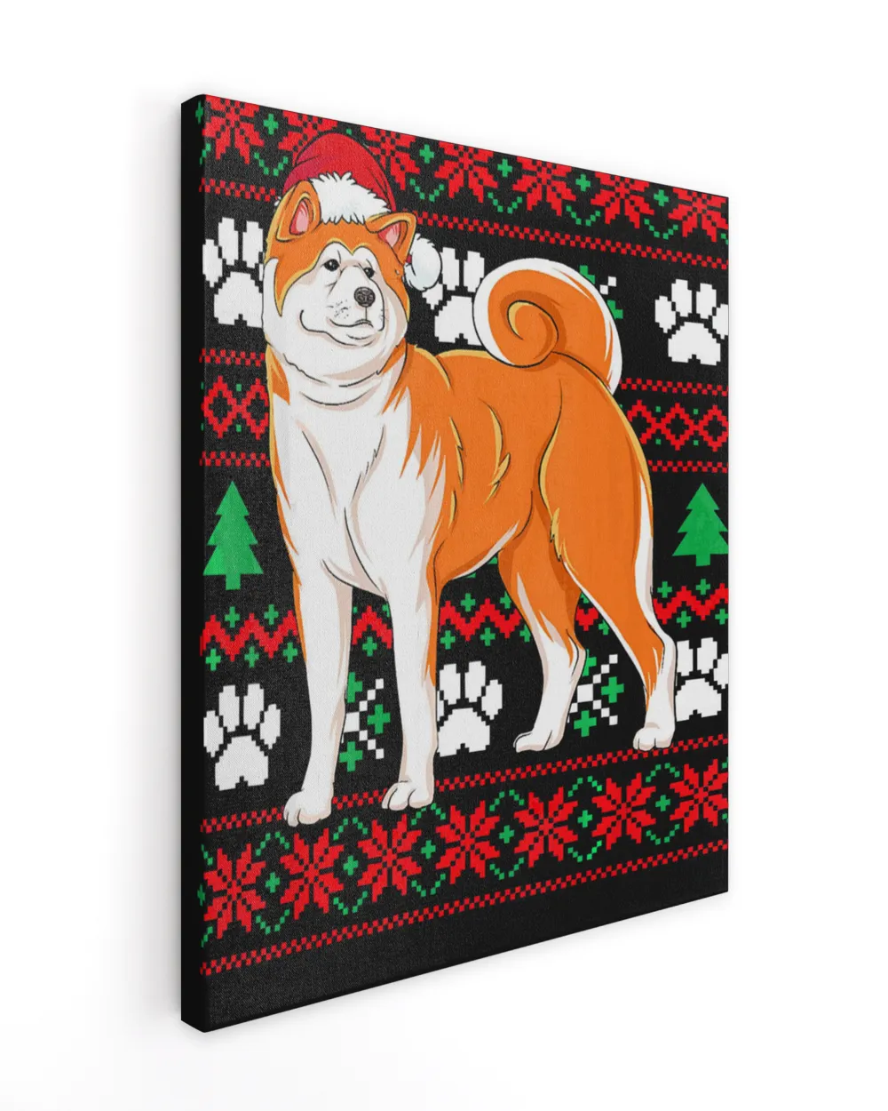 Akita Ugly Christmas T Shirt Akita Santa Hat Funny Gift T-Shirt