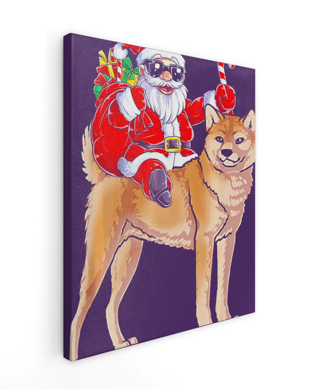 Santa Claus Riding Akita Xmas Gifts Dog T-Shirt