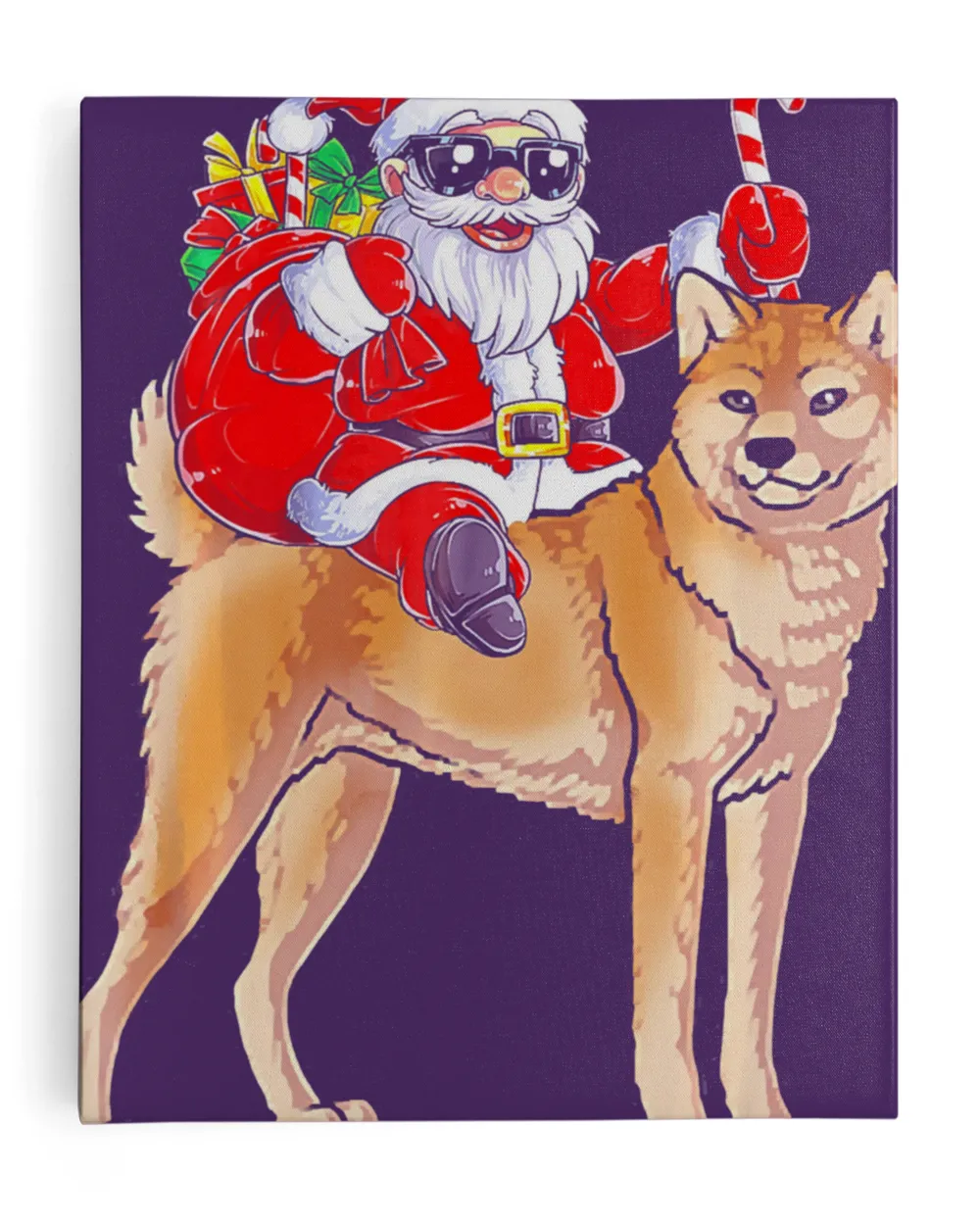 Santa Claus Riding Akita Xmas Gifts Dog T-Shirt