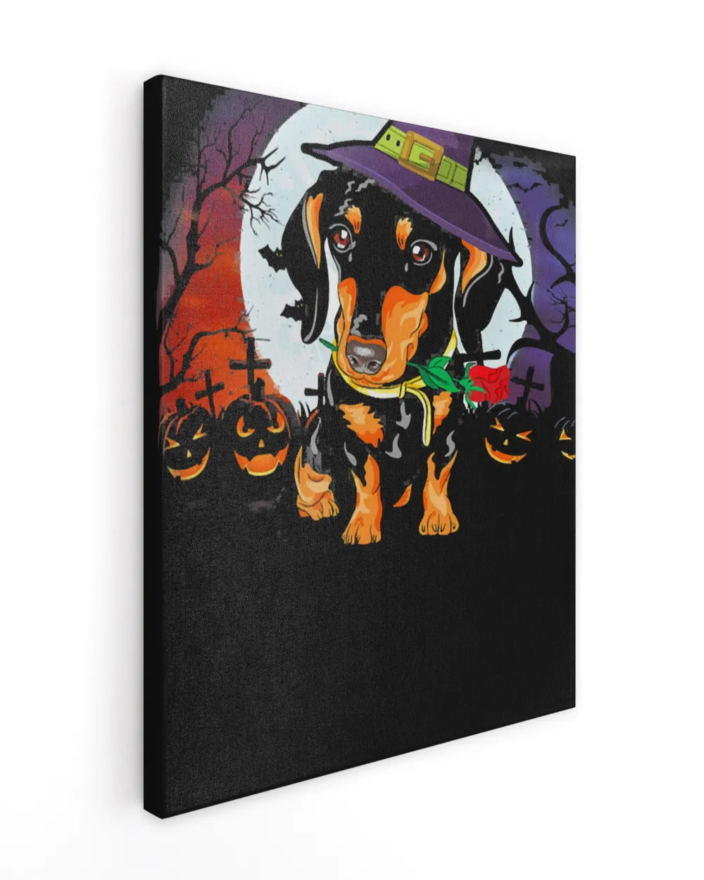 Cute Halloween Dachshund Puppy Pumpkins