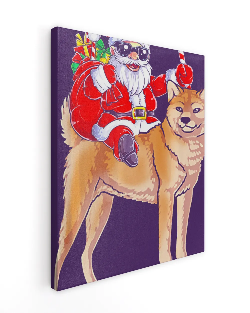 Santa Claus Riding Akita Xmas Gifts Dog T-Shirt