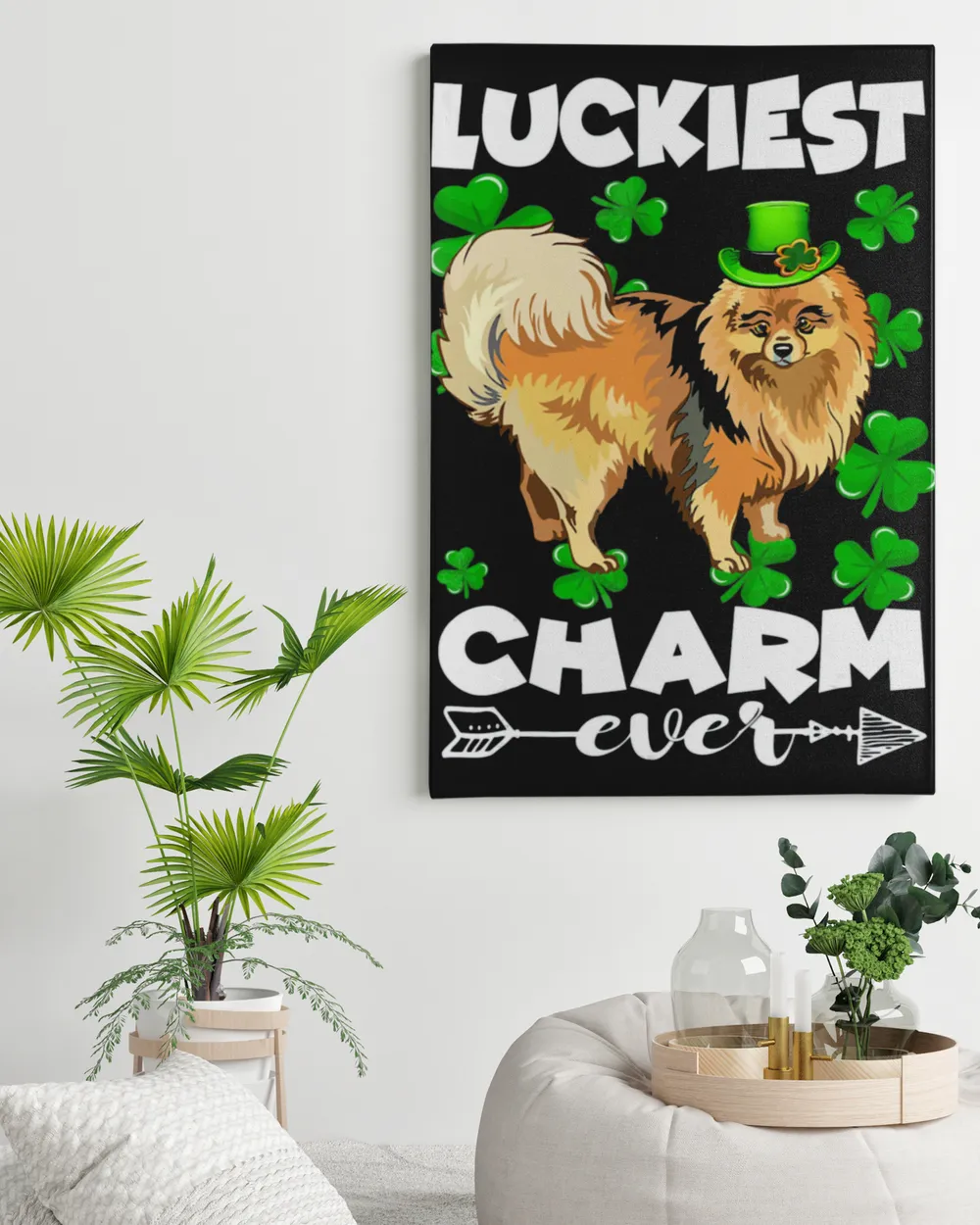 Pomeranian Luckiest Charm Ever St Patricks Day Gift Shirt