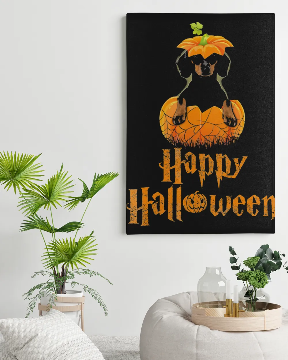 Cute Halloween Dachshund Pumpkins
