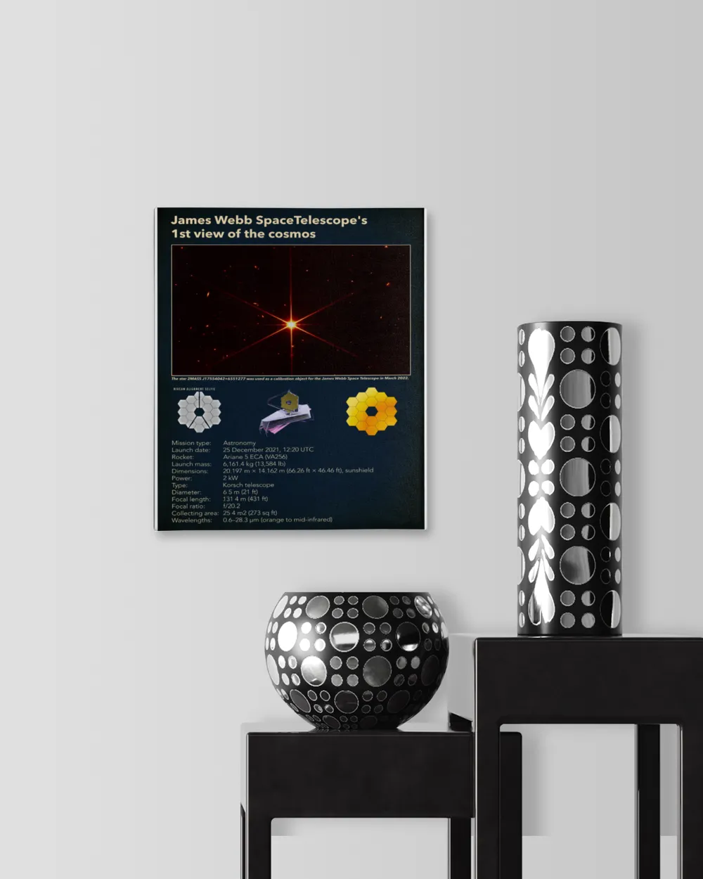 Space Telescope Vintage Poster,james Webb Space Telescope 1st Image, Space Wall Art Decor