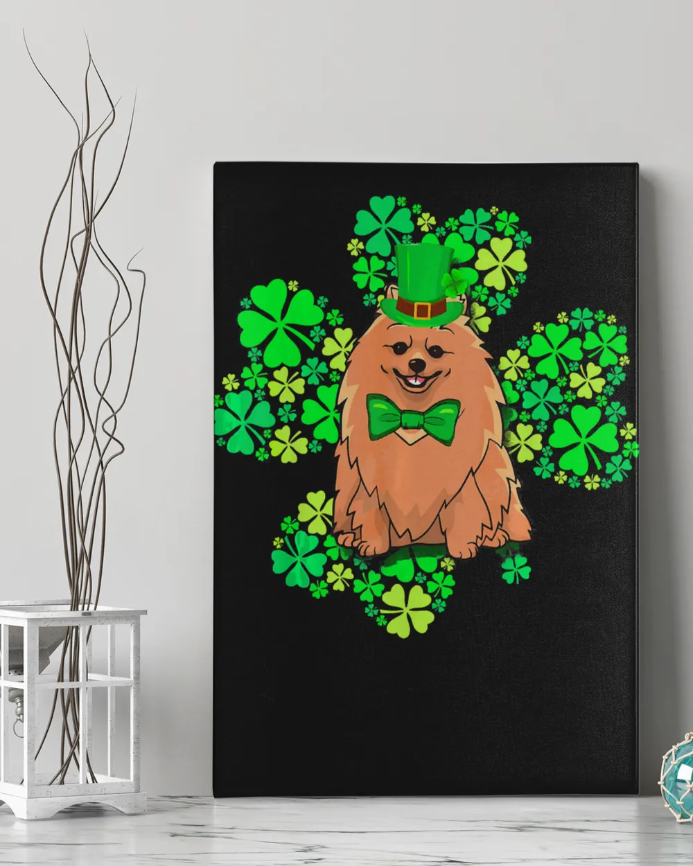 Pomeranian Lucky 4 Leaf Clover St Patricks Day Gift Shirt