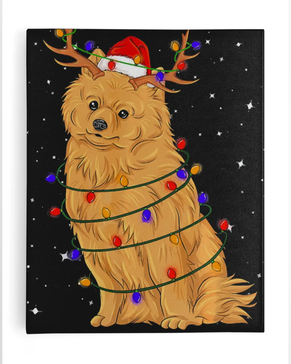 Pomeranian Lights Christmas T Shirt Dog Lover Xmas Gift T-Shirt