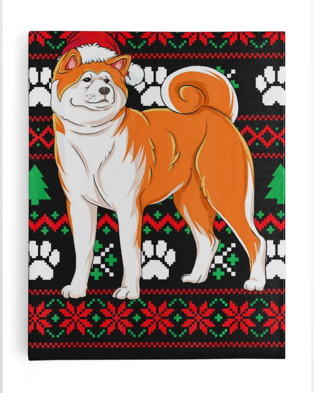 Akita Ugly Christmas T Shirt Akita Santa Hat Funny Gift T-Shirt