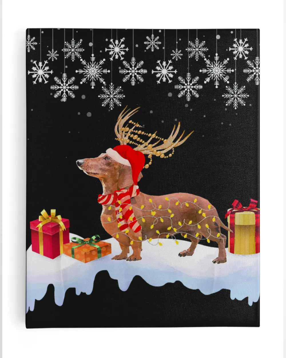 Cute Dachshund Dog Christmas Decor Xmas Holiday Gift