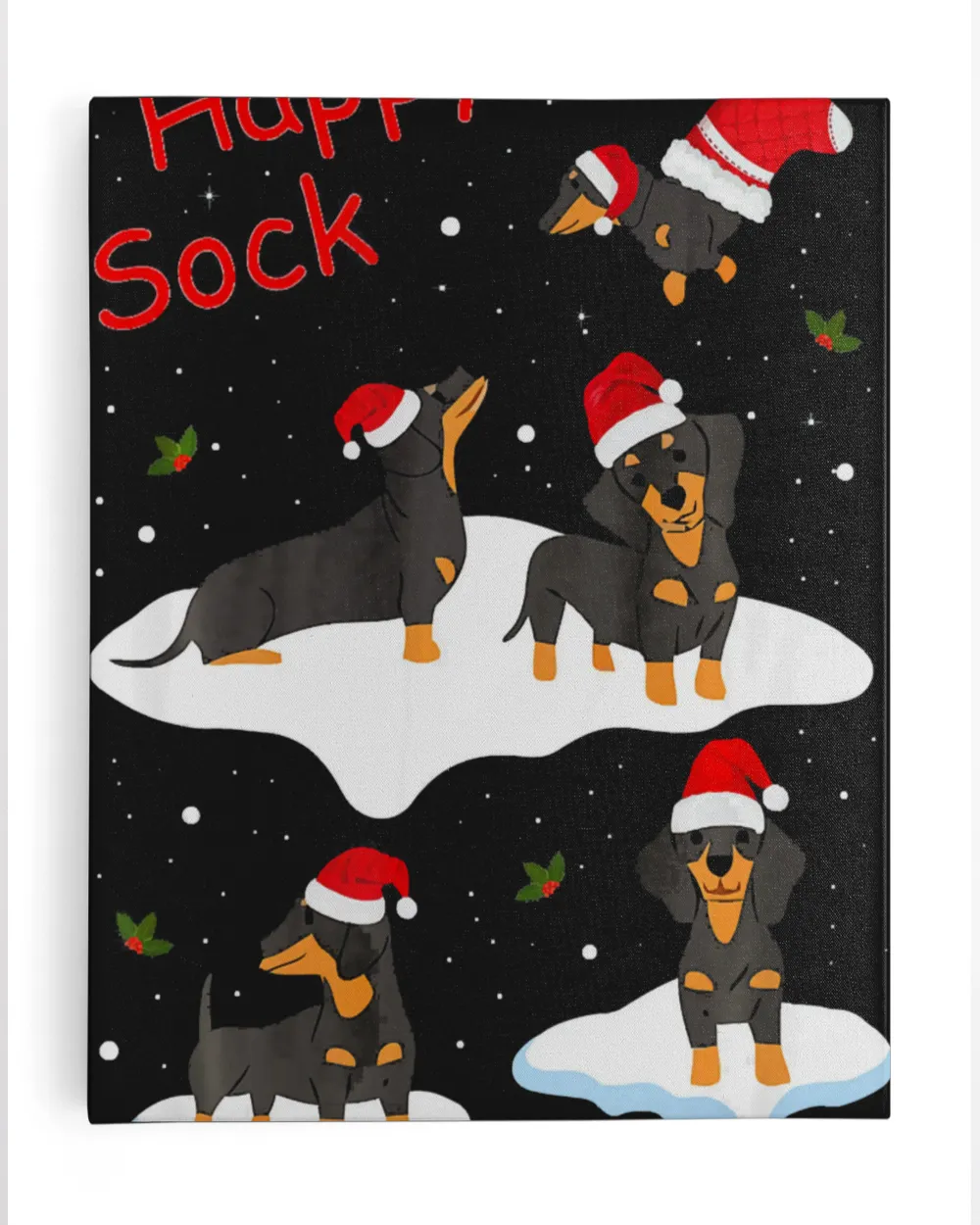 Cute Dachshund Happy sock Christmas dachshund