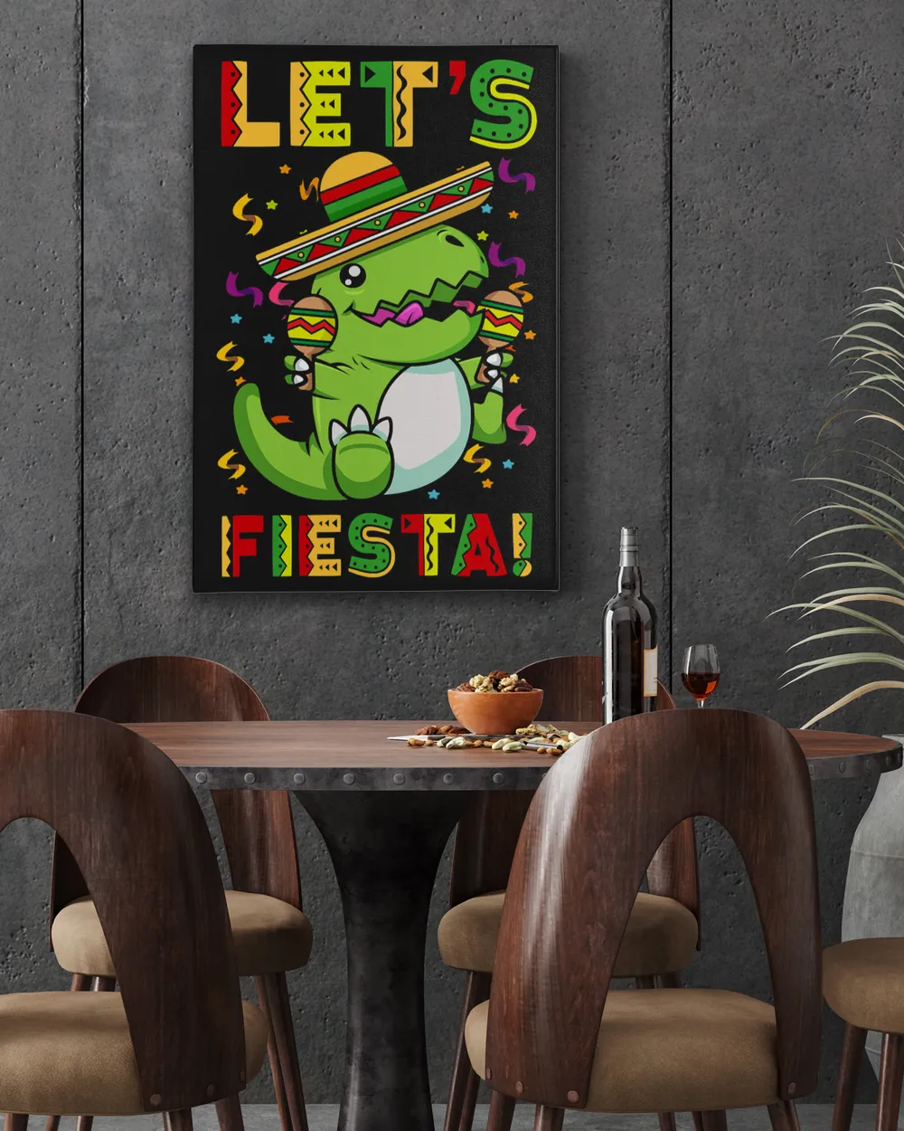 Lets Fiesta Cute Trex Dinosaur Cinco De Mayo Mexican Party T-Shirt