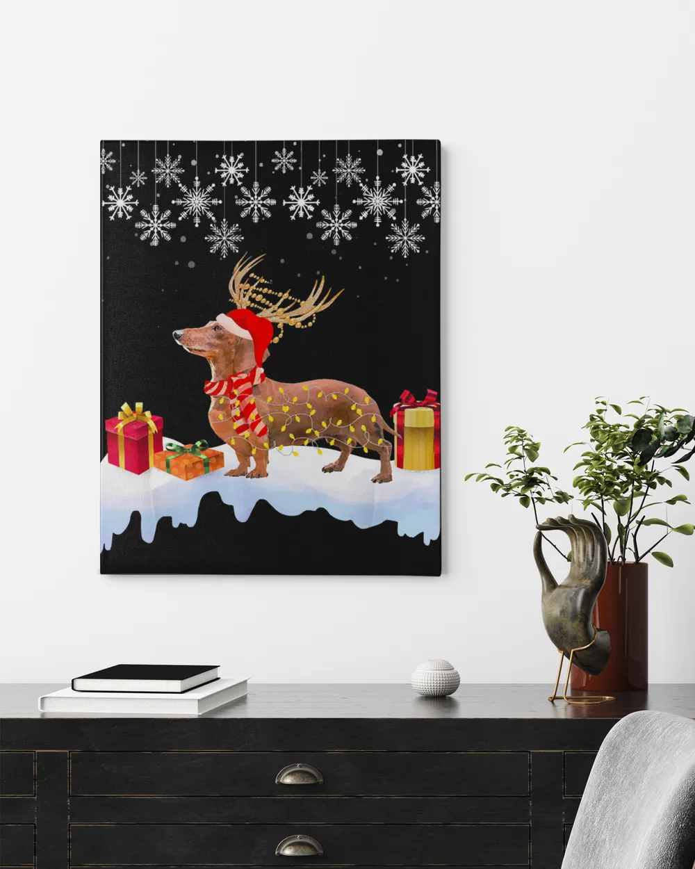 Cute Dachshund Dog Christmas Decor Xmas Holiday Gift