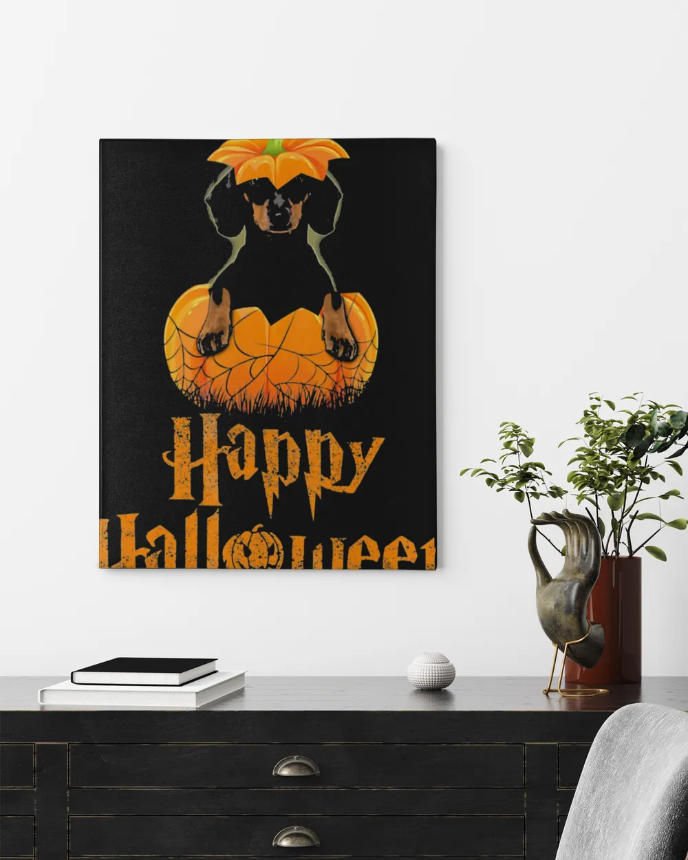 Cute Halloween Dachshund Pumpkins