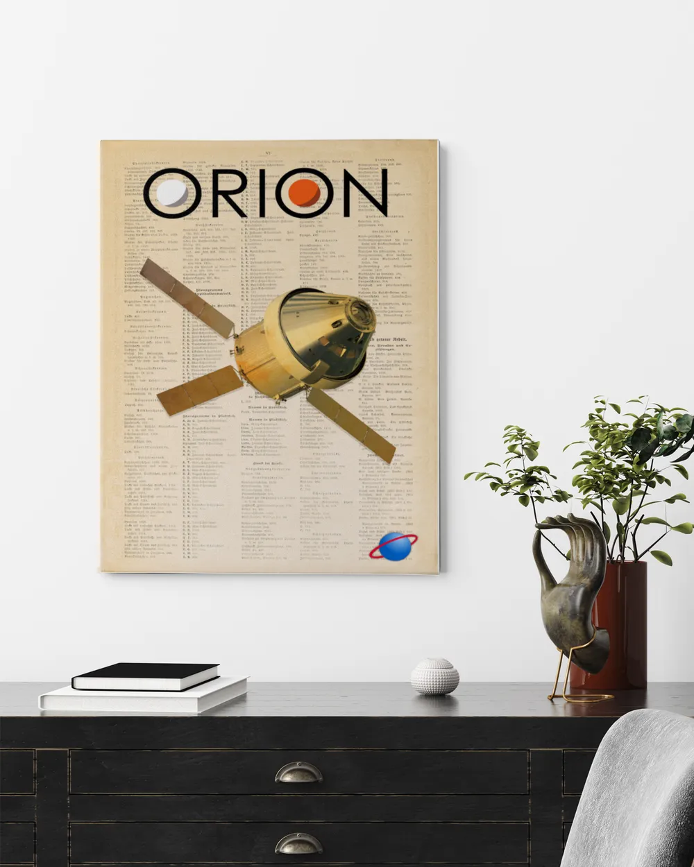 Orion Spacecraft Partially Reusable Crewed Spacecraft Vintage Poster,robots And Space Exploration Poster, Space Wall Art
