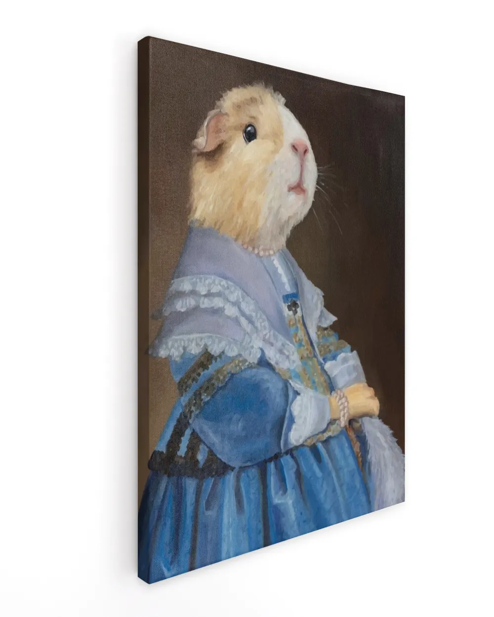 Guinea Pig Portrait on Stretch Fabric Wall Art Decor, ready to hang! Ready To Hang Portrait Canvas white 11x14in