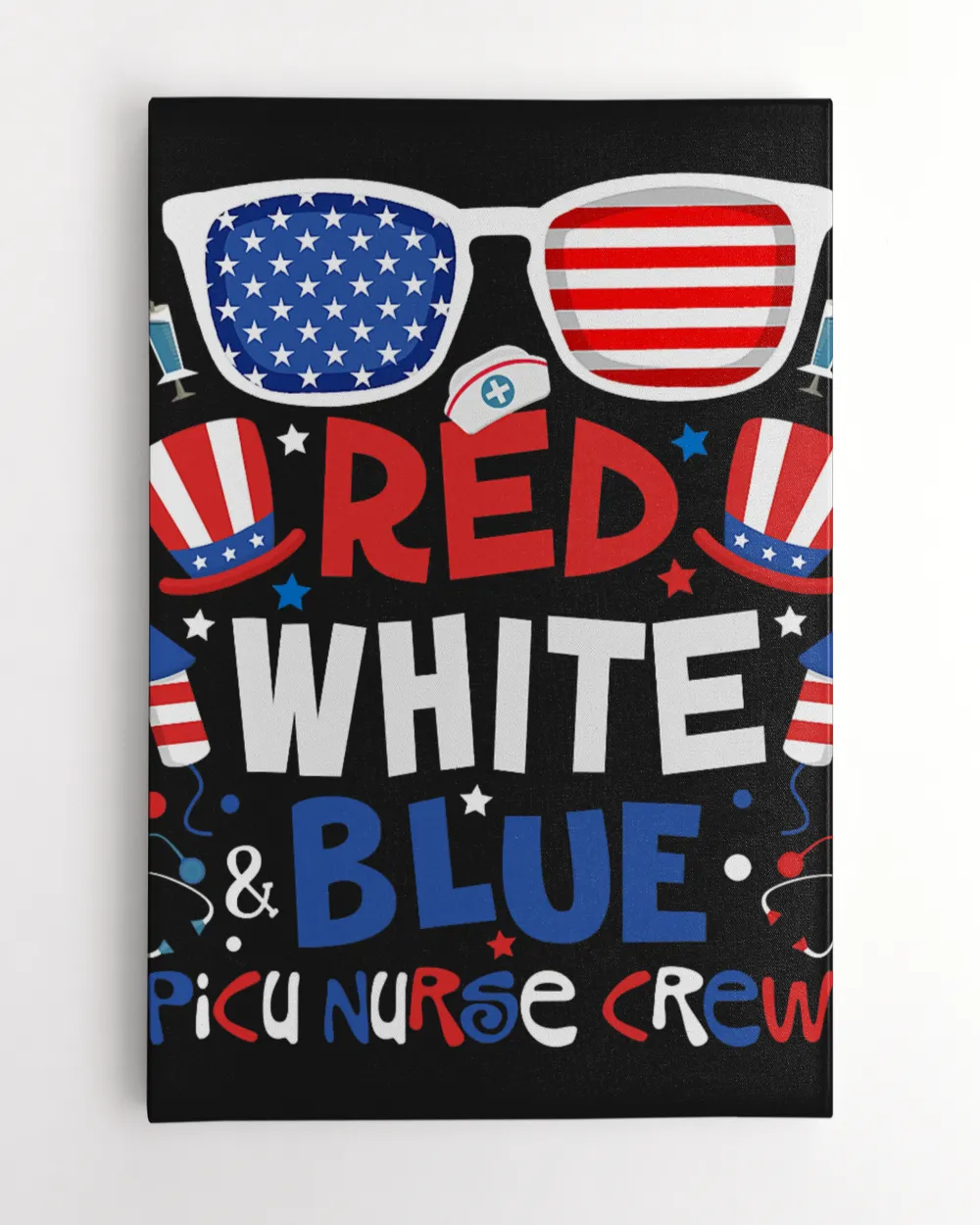 4th of July Red White Blue PICU Nurse Crew Patriotic Nursery T-Shirt