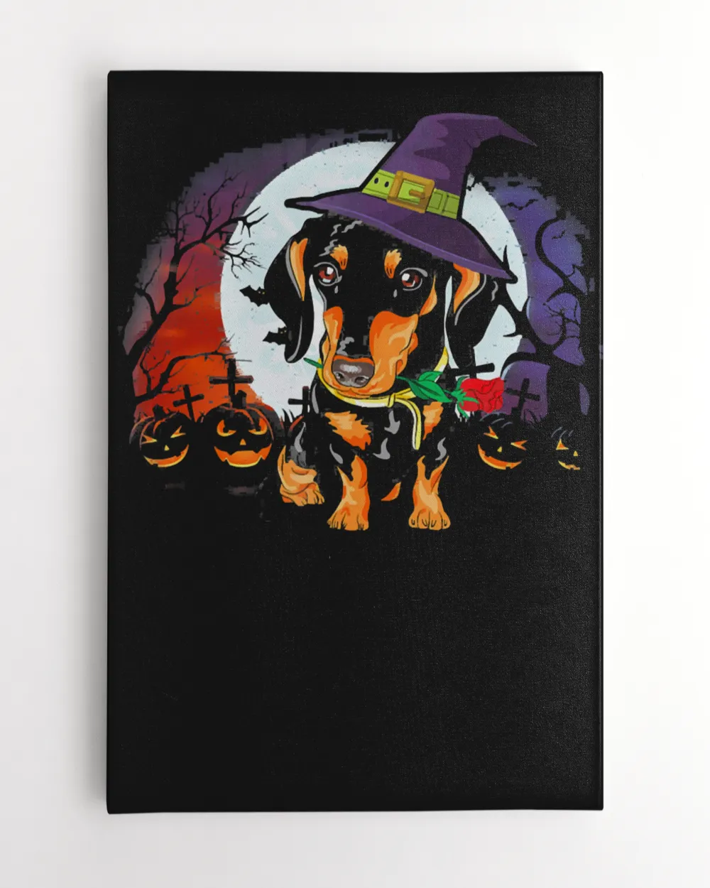 Cute Halloween Dachshund Puppy Pumpkins