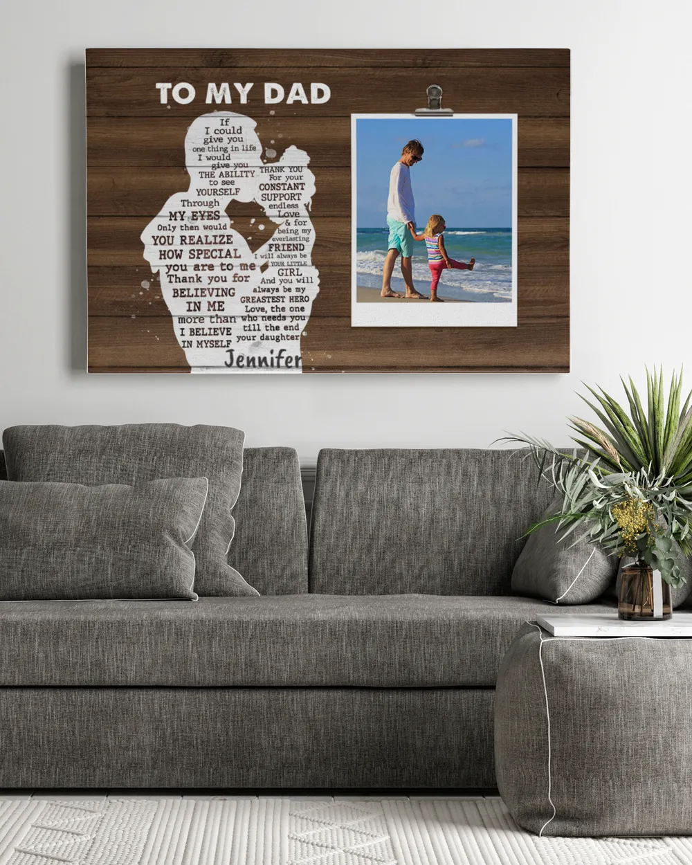 Gifts for dad If I could give you one thing in life Ready To Hang Landscape Canvas white 14x11in
