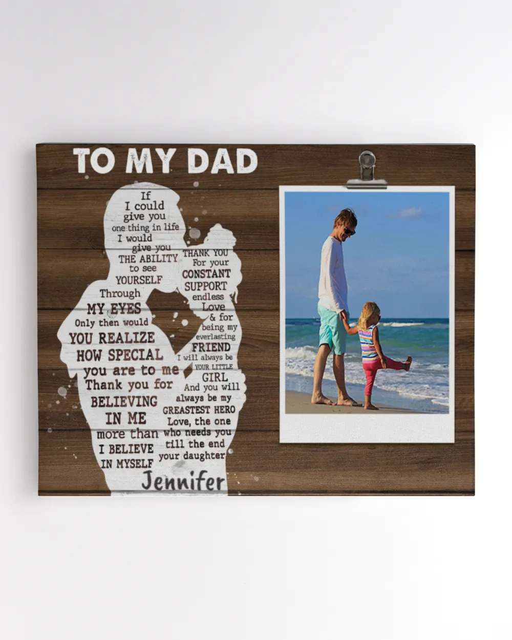 Gifts for dad If I could give you one thing in life Ready To Hang Landscape Canvas white 14x11in