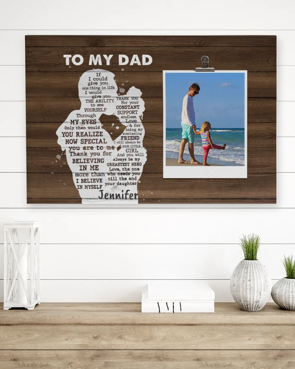 Gifts for dad If I could give you one thing in life Ready To Hang Landscape Canvas white 14x11in