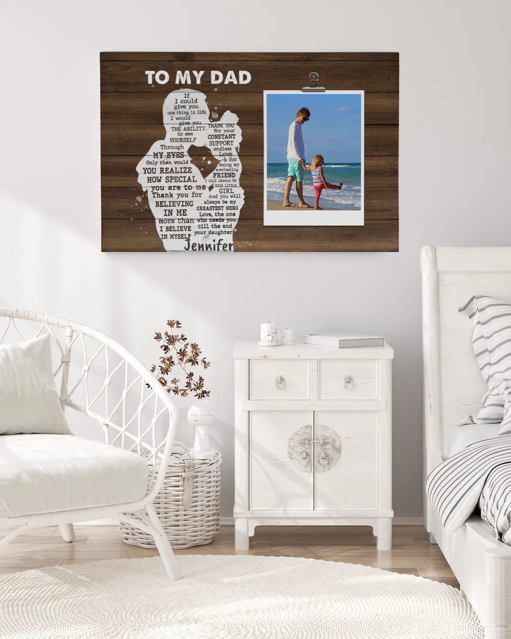 Gifts for dad If I could give you one thing in life Ready To Hang Landscape Canvas white 14x11in