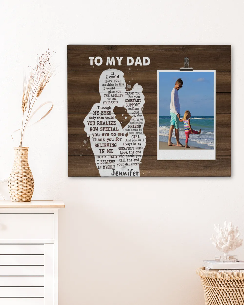 Gifts for dad If I could give you one thing in life Ready To Hang Landscape Canvas white 14x11in