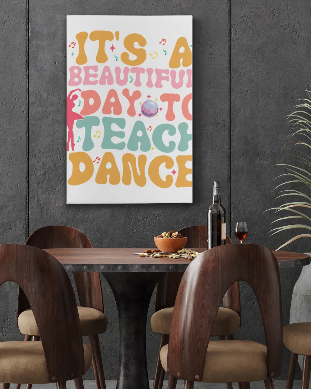 Dance teacher shirt, It's a beautiful day to teach dance shirt Ready To Hang Portrait Canvas (3 sizes) white 16x24in