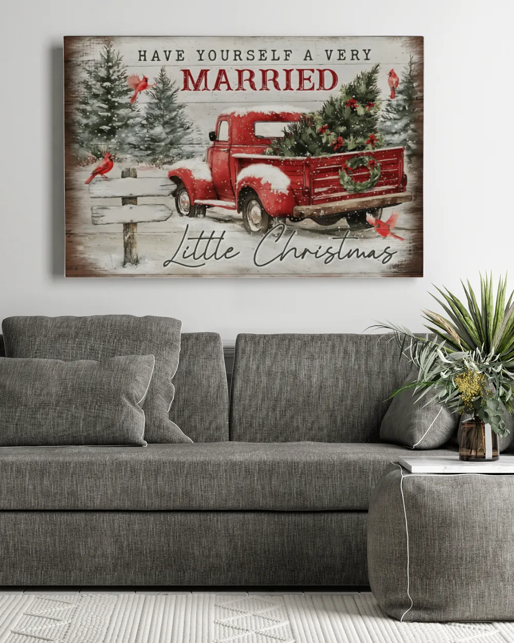 Have Yourself A Very Married Little Christmas - Personalized Couple Canvas