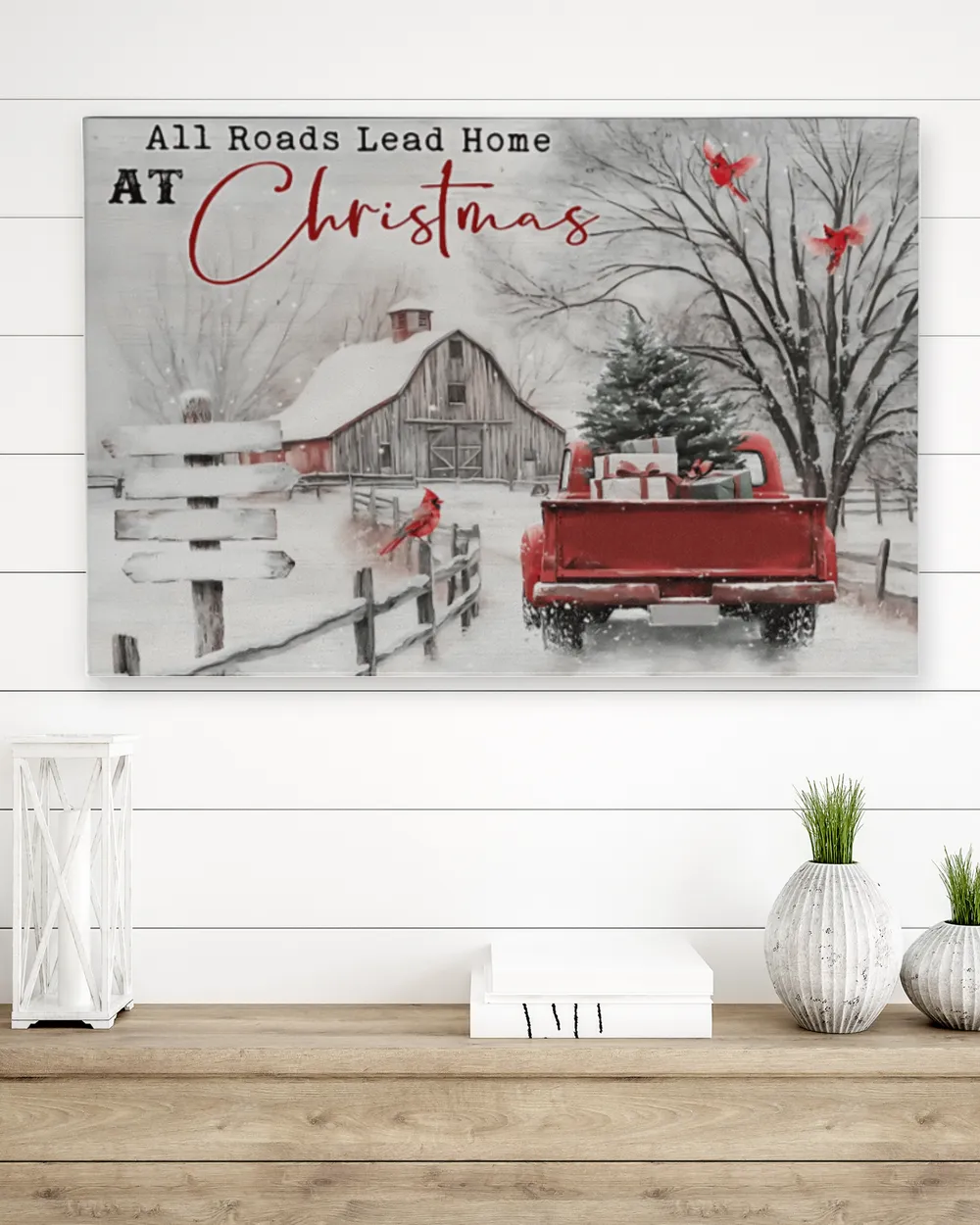 All Roads Lead Home At Christmas - Personalized Family Canvas