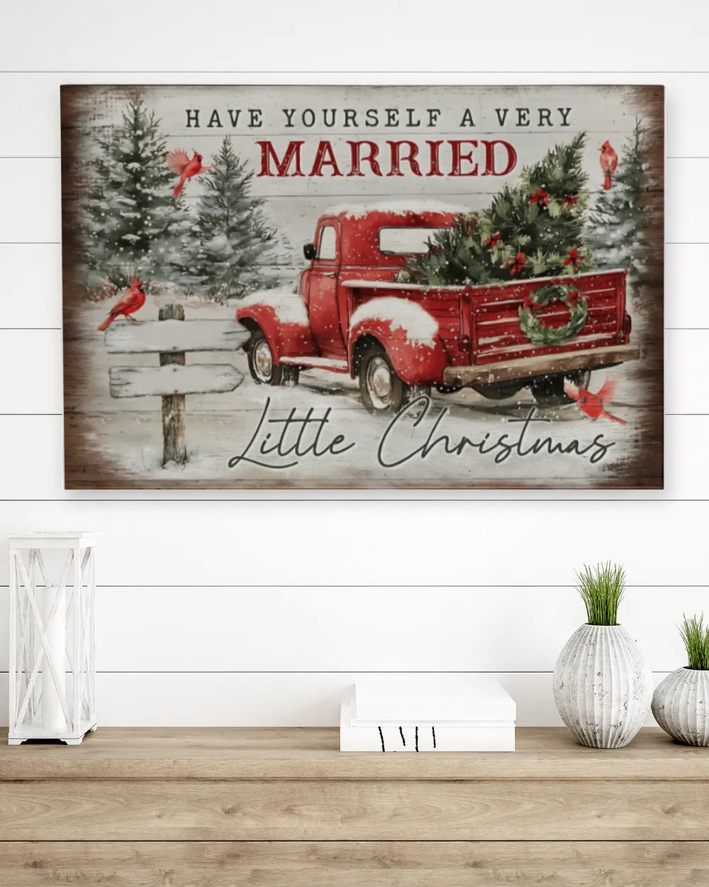 Have Yourself A Very Married Little Christmas - Personalized Couple Canvas