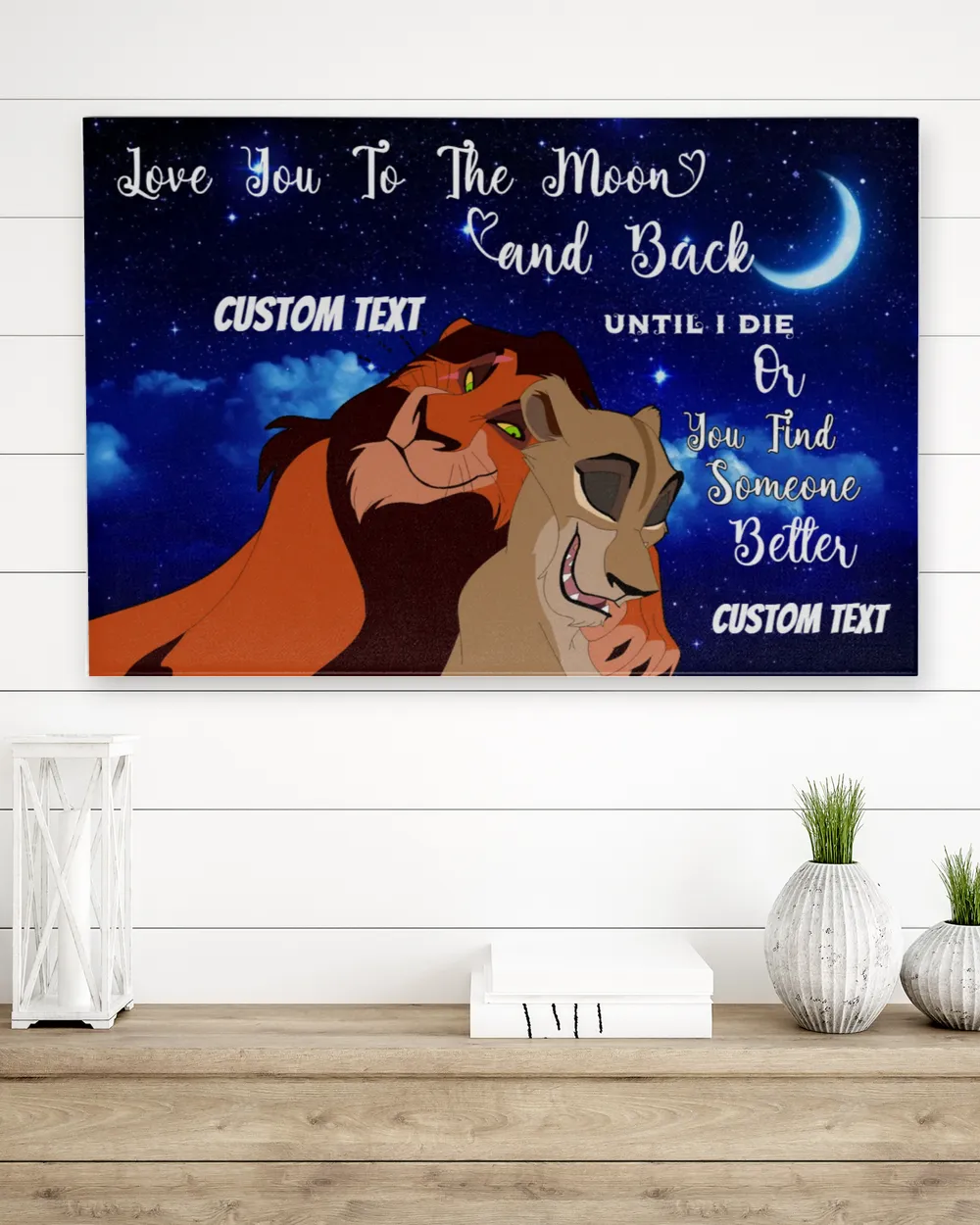 Love You To The Moon And Back - Canvas Lion King