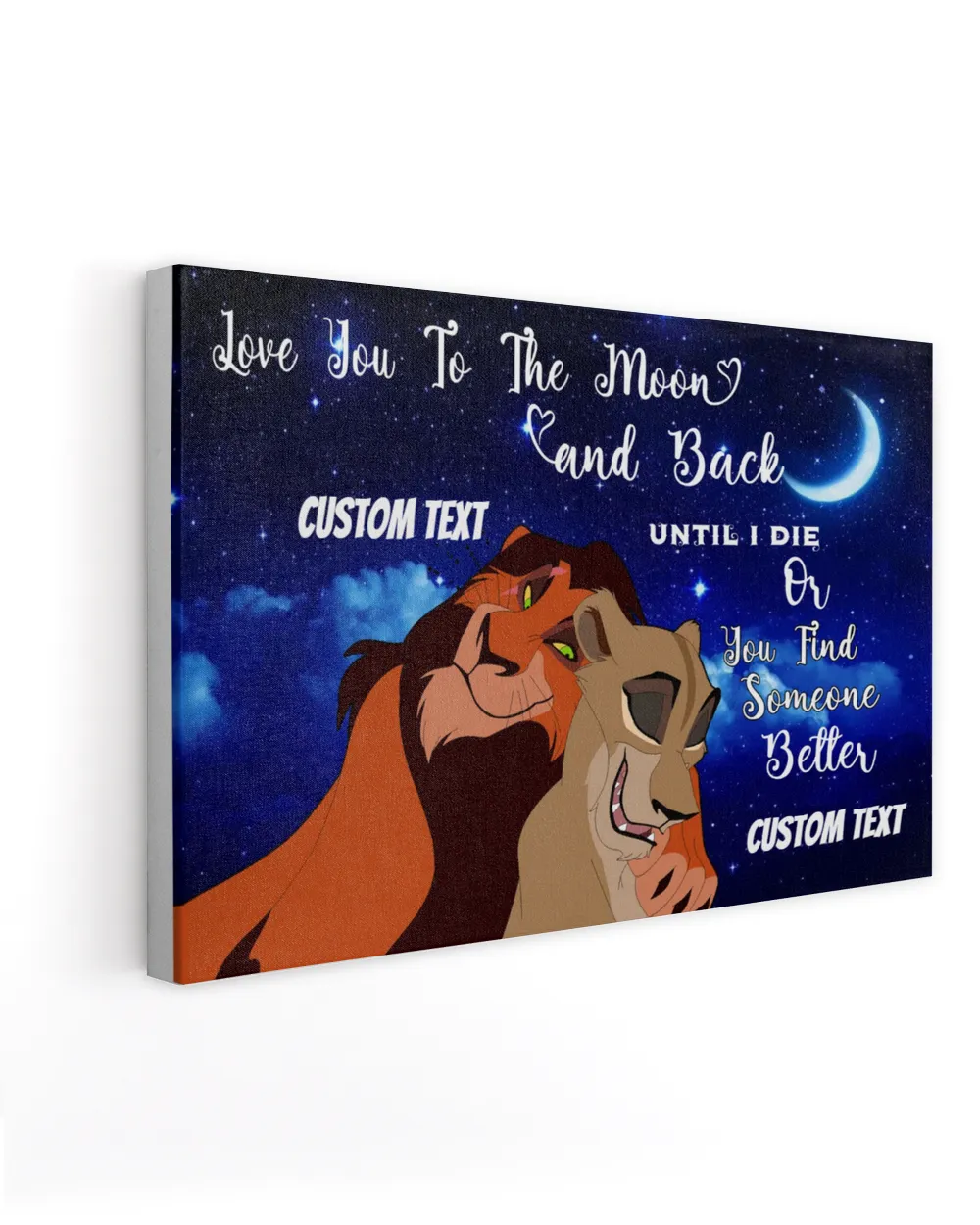 Love You To The Moon And Back - Canvas Lion King