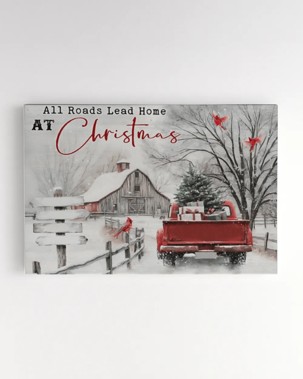 All Roads Lead Home At Christmas - Personalized Family Canvas
