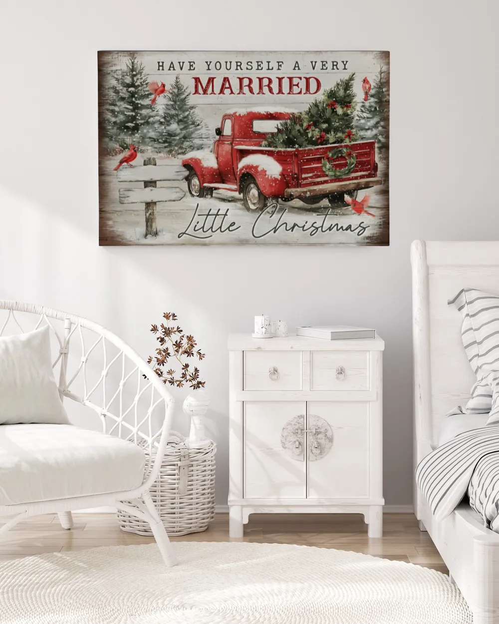 Have Yourself A Very Married Little Christmas - Personalized Couple Canvas