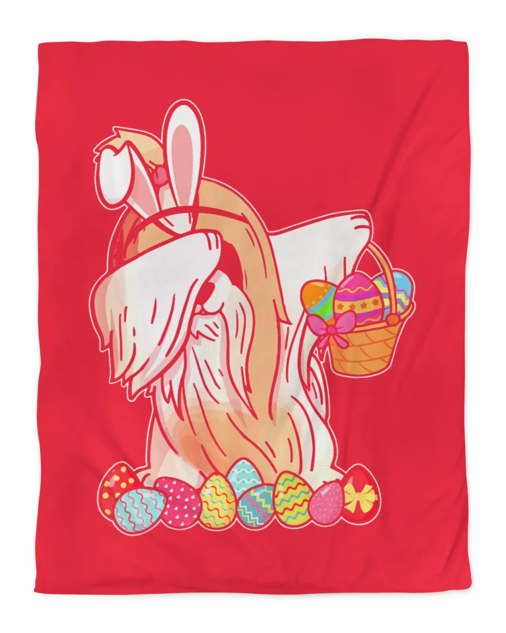 Shih Tzu Dab Dabbing Dressed Easter Bunny Egg Basket