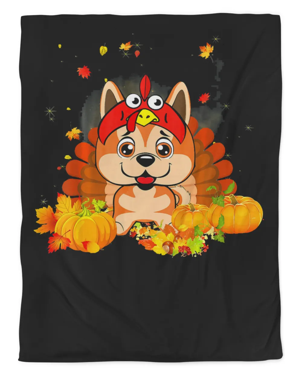 Akita Turkey Funny Dog Thanksgiving T-Shirt