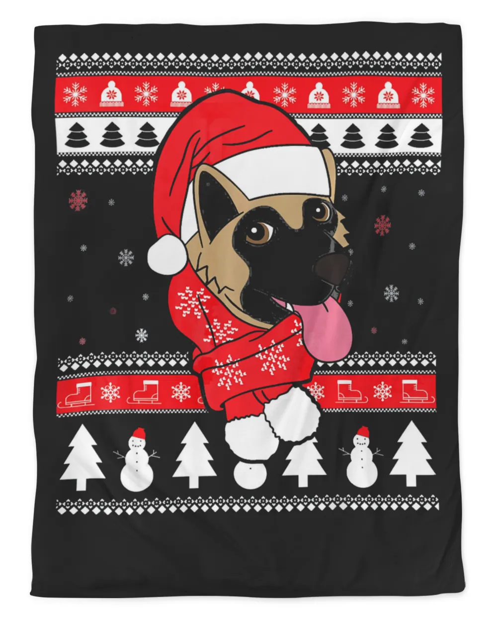 Akita Ugly Christmas Funny Dog Gift  T-Shirt