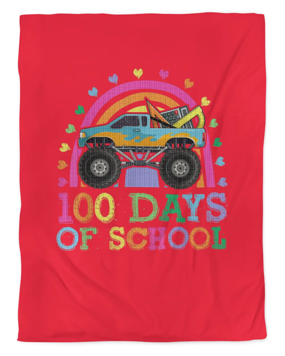 100 Days Of School Rainbow Monster Truck Shirt, Kids Boys copy