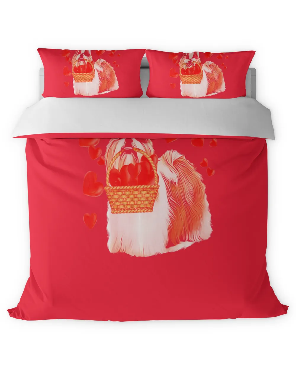 Shih Tzu Holding Heart Basket Valentines Day Tshirt s