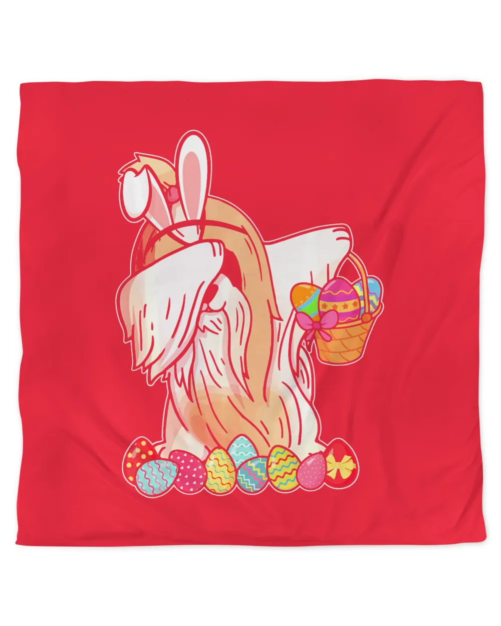 Shih Tzu Dab Dabbing Dressed Easter Bunny Egg Basket