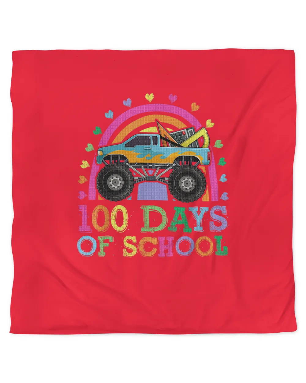 100 Days Of School Rainbow Monster Truck Shirt, Kids Boys copy