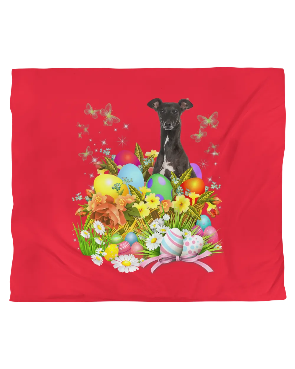 Greyhound Bunny Dog With Easter Eggs Basket Cool T-Shirt