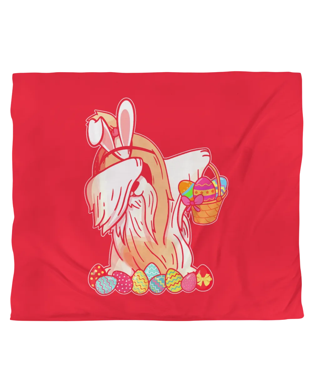 Shih Tzu Dab Dabbing Dressed Easter Bunny Egg Basket