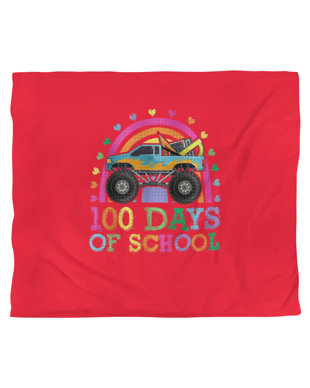 100 Days Of School Rainbow Monster Truck Shirt, Kids Boys copy