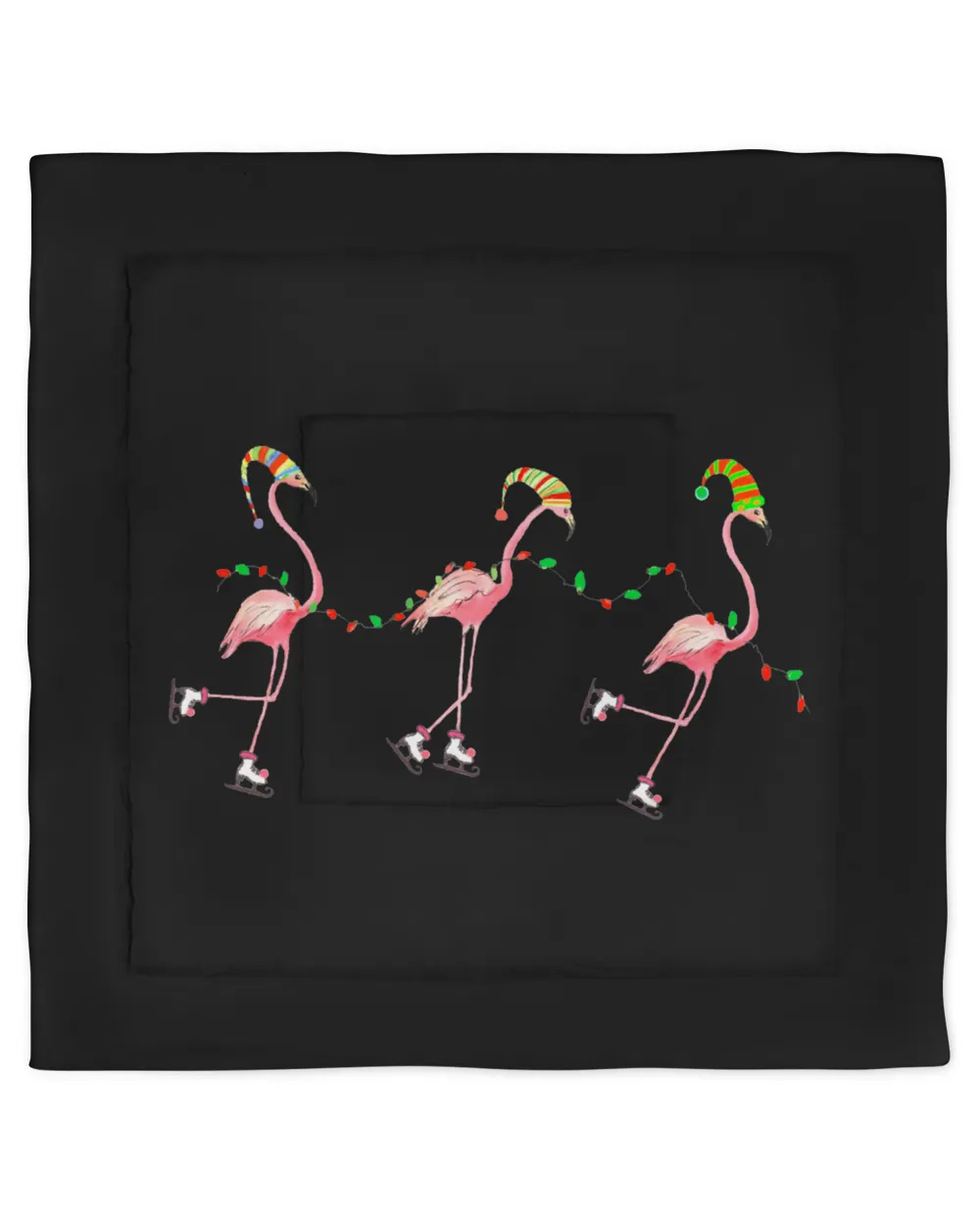 Flamingo skating Christmas